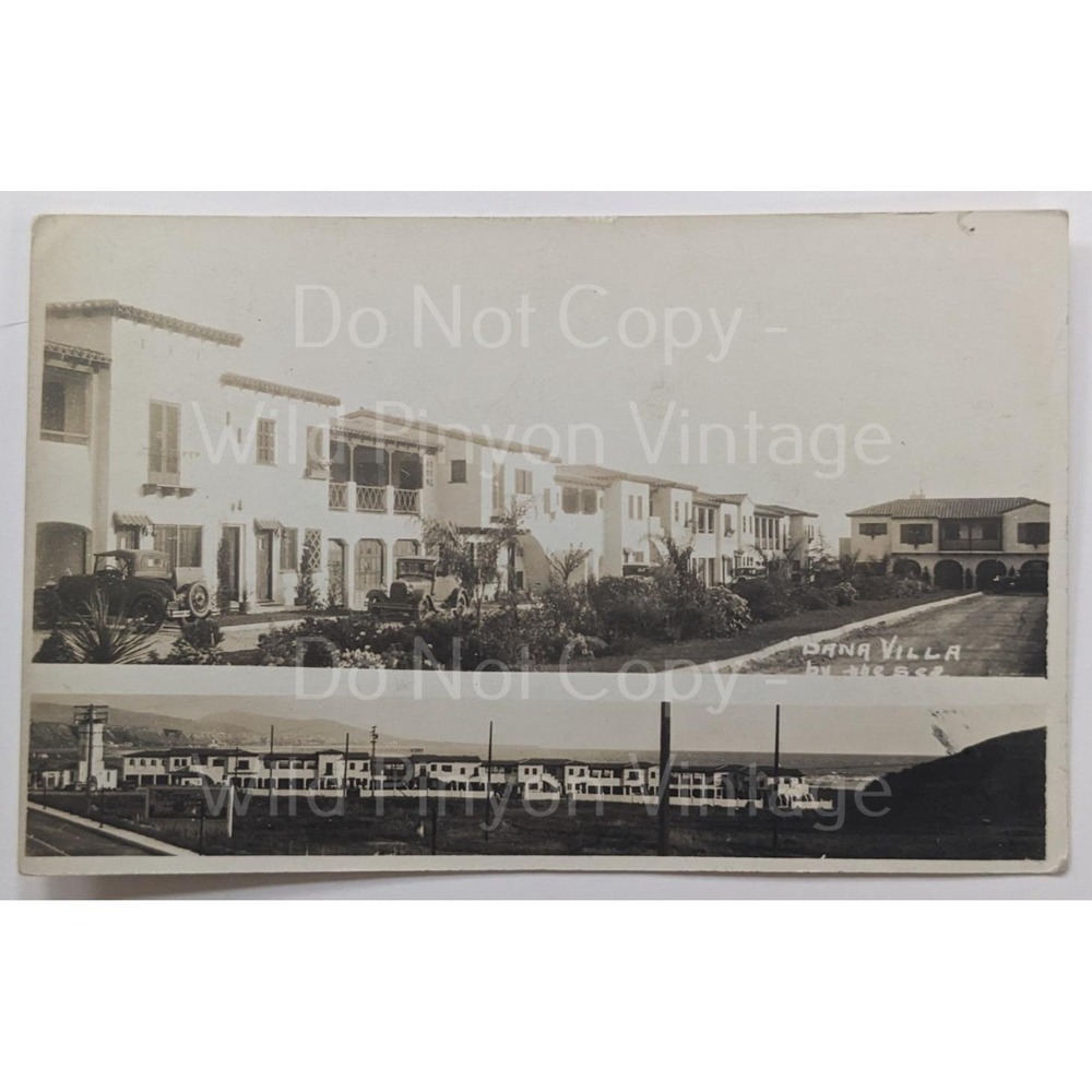 Dana Point, California CA Dana Villa By the Sea Roadside c1930s RPPC Postcard